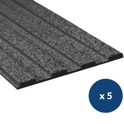 Bande de guidage extérieur à coller en résine granuleuse 4 nervures noir x5