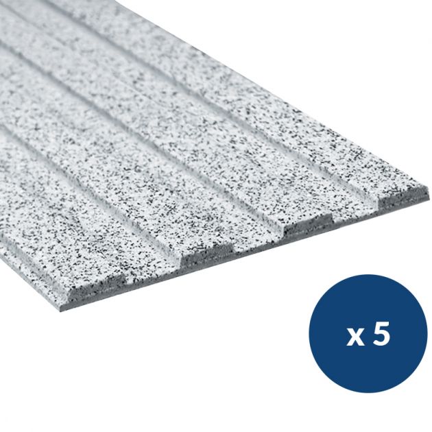 Bande de guidage extérieur à coller en résine granuleuse 4 nervures blanc x5