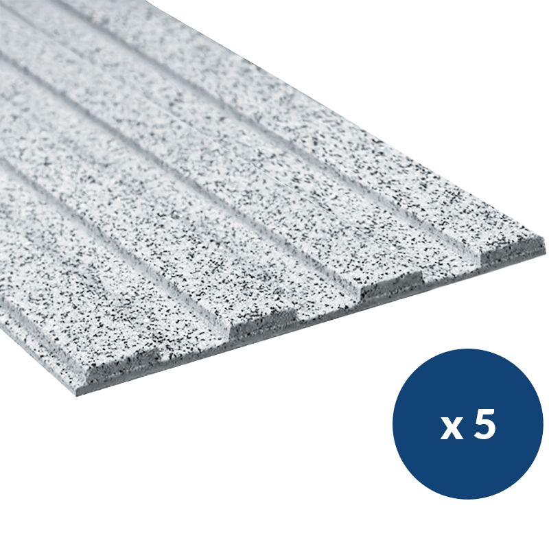 Bande de guidage extérieur à coller en résine granuleuse 4 nervures blanc x5