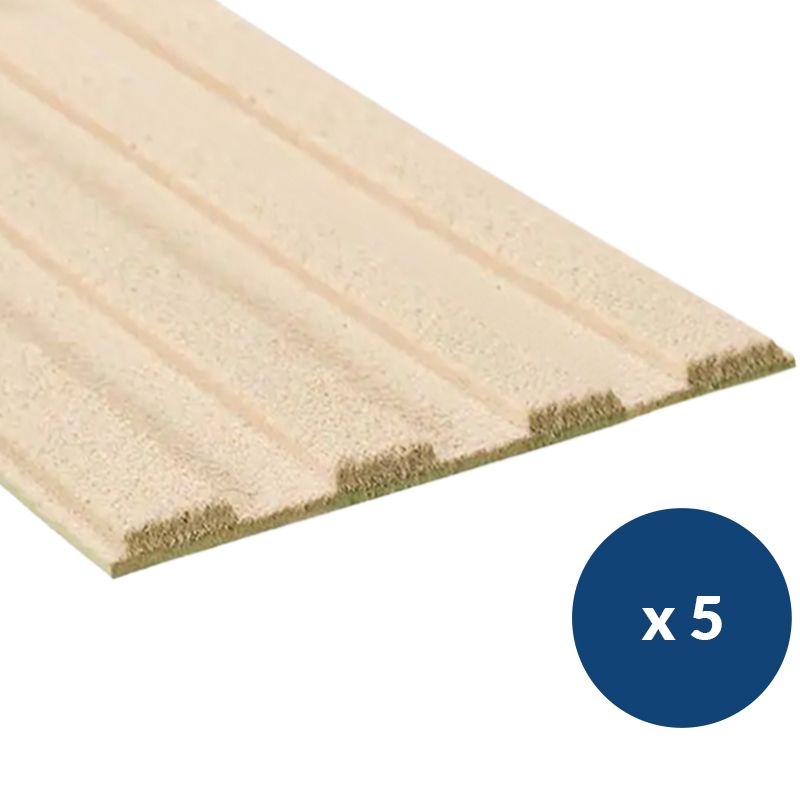 Bande de guidage extérieur à coller en résine granuleuse 4 nervures beige x5