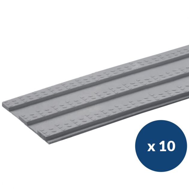 Bande de guidage extérieur adhésive en résine 17 x 100 cm lot de 10 gris