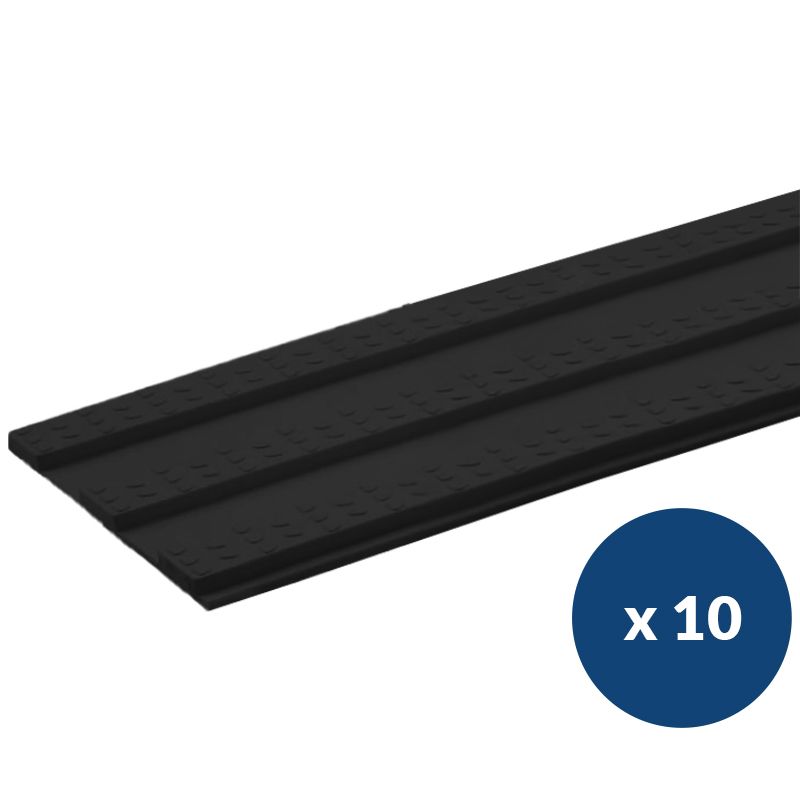 Bande de guidage extérieur adhésive en résine 17 x 100 cm lot de 10 noir