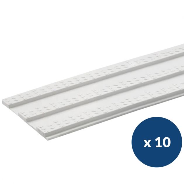 Bande de guidage extérieur adhésive en résine 17 x 100 cm lot de 10 blanc