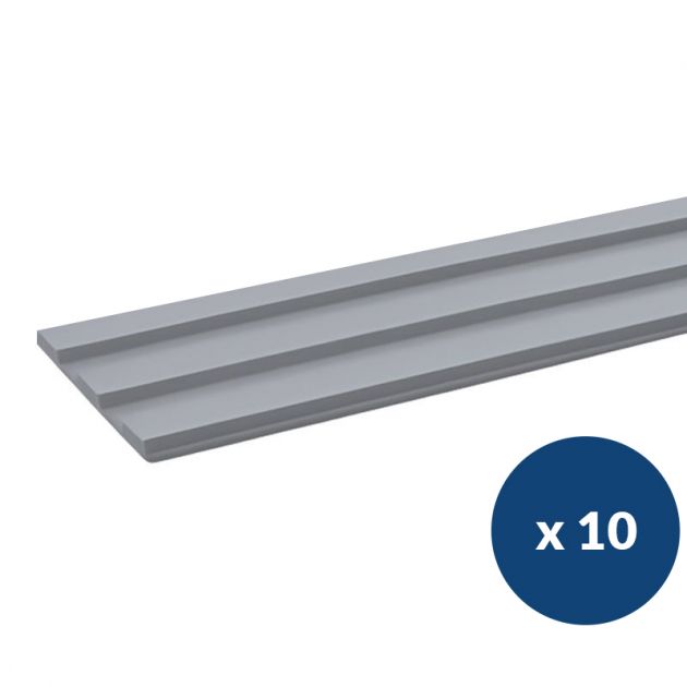 Bande de guidage intérieur adhésive en résine 17 x 100 cm lot de 10 gris