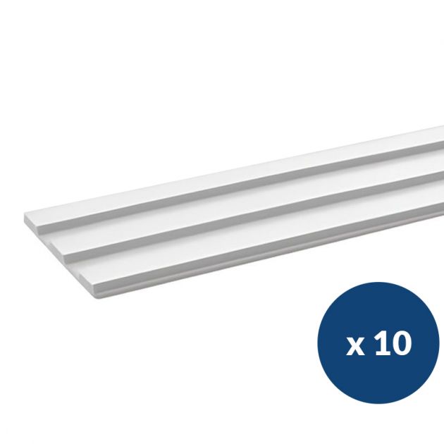 Bande de guidage intérieur adhésive en résine 17 x 100 cm lot de 10 blanc