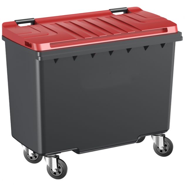 Conteneur poubelle 4 roues 500 litres SULO rouge