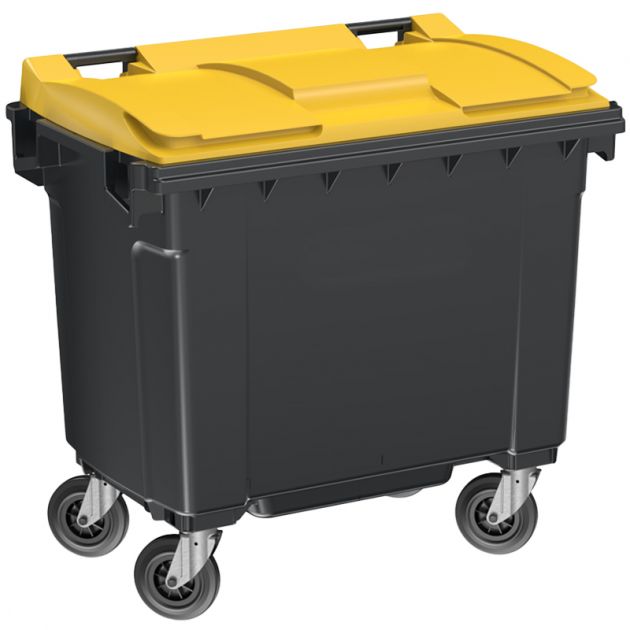 Conteneur poubelle 660 litres 4 roues SULO jaune