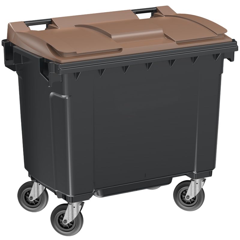 Conteneur poubelle 660 litres 4 roues SULO marron