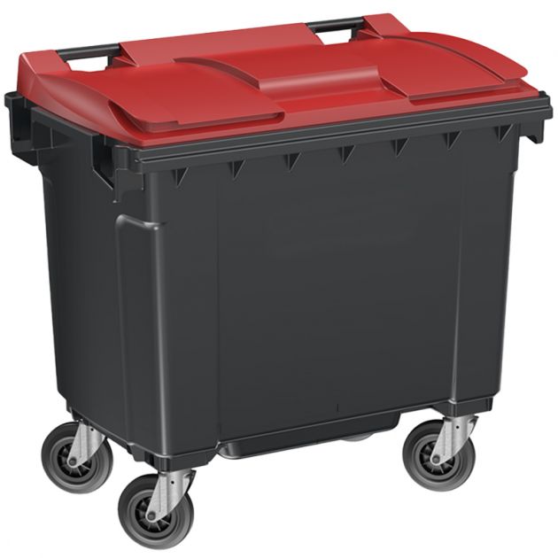 Conteneur poubelle 660 litres 4 roues SULO rouge
