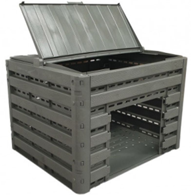 Composteur jardin plastique recyclé effet bois 400 litres FACE