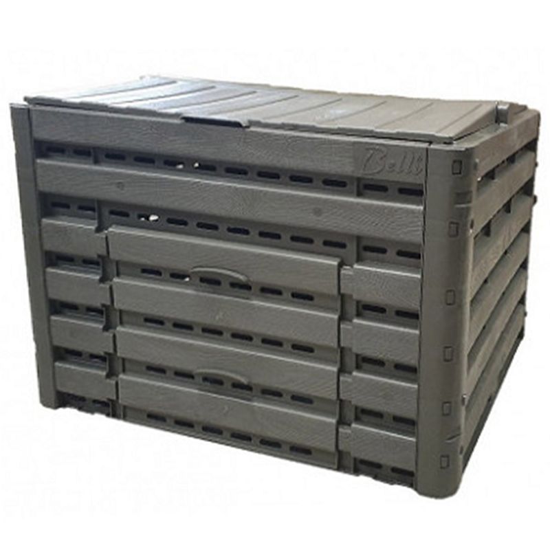 Composteur jardin plastique recyclé effet bois 400 litres