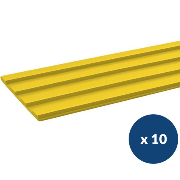 Bande de guidage intérieur adhésive en résine 22 x 100 cm lot de 10 jaune