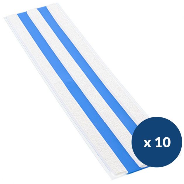 Bande de guidage extérieur à coller bicolore en polyuréthane x 10 blanc bleu