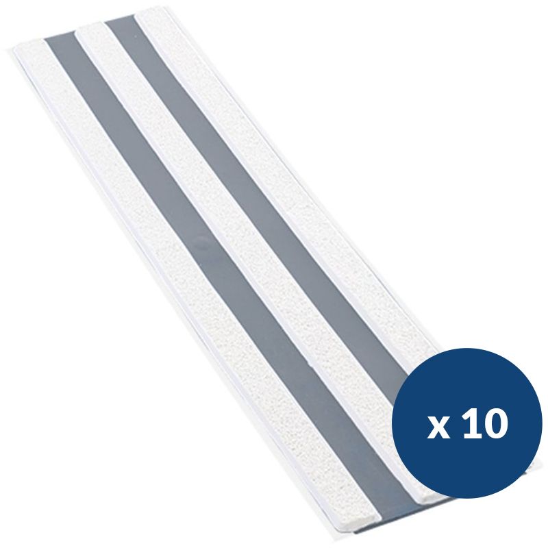 Bande de guidage extérieur à coller bicolore en polyuréthane x 10 blanc gris
