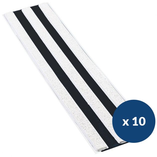 Bande de guidage extérieur à coller bicolore en polyuréthane x 10 blanc noir