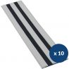 Bande de guidage extérieur à coller bicolore en polyuréthane x 10 gris noir