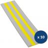 Bande de guidage extérieur à coller bicolore en polyuréthane x 10 gris jaune