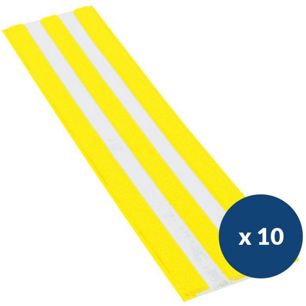 Bande de guidage extérieur à coller bicolore en polyuréthane x 10 blanc jaune
