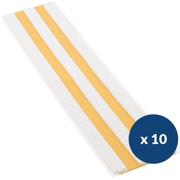 Bande de guidage extérieur à coller bicolore en polyuréthane x 10 blanc orange