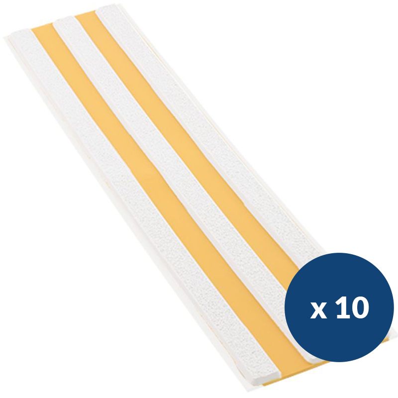 Bande de guidage extérieur à coller bicolore en polyuréthane x 10 blanc orange
