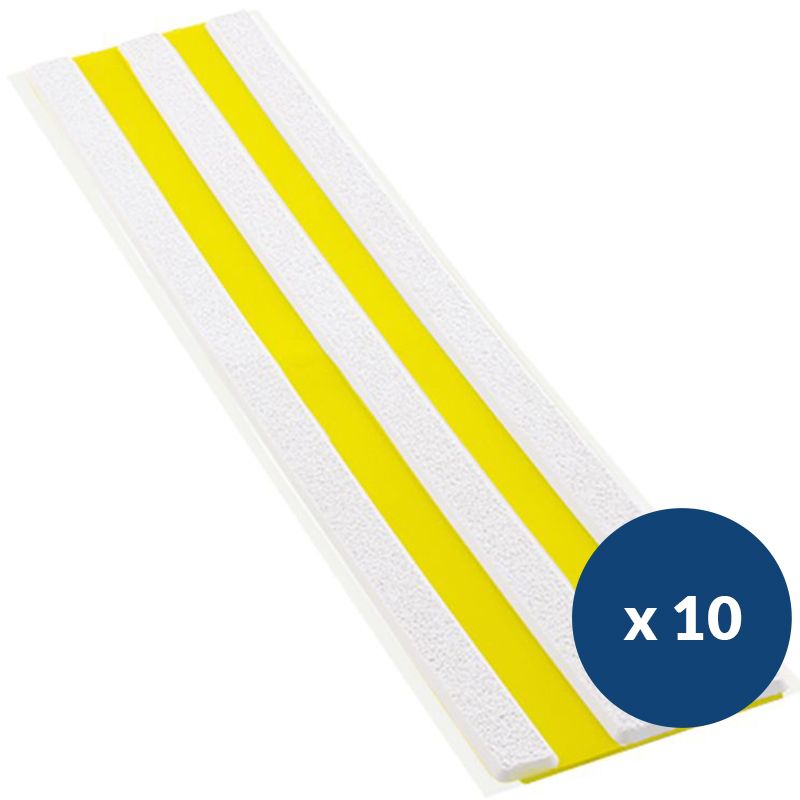 Bande de guidage extérieur à coller bicolore en polyuréthane x 10 blanc jaune