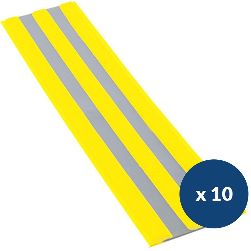 Bande de guidage extérieur à coller bicolore en polyuréthane x 10 jaune gris