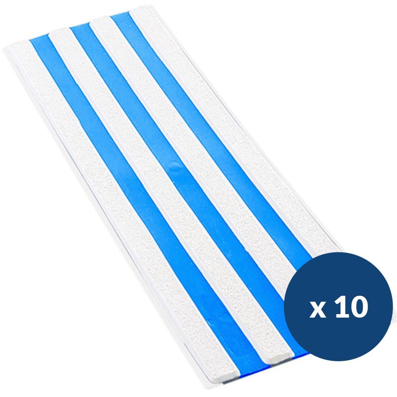 Bande de guidage extérieur à coller bicolore en polyuréthane x 10 blanc bleu