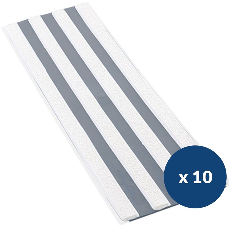 Bande de guidage extérieur à coller bicolore en polyuréthane x 10 blanc gris