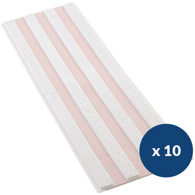 Bande de guidage extérieur à coller bicolore en polyuréthane x 10 ivoire