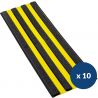 Bande de guidage extérieur à coller bicolore en polyuréthane x 10 noir jaune