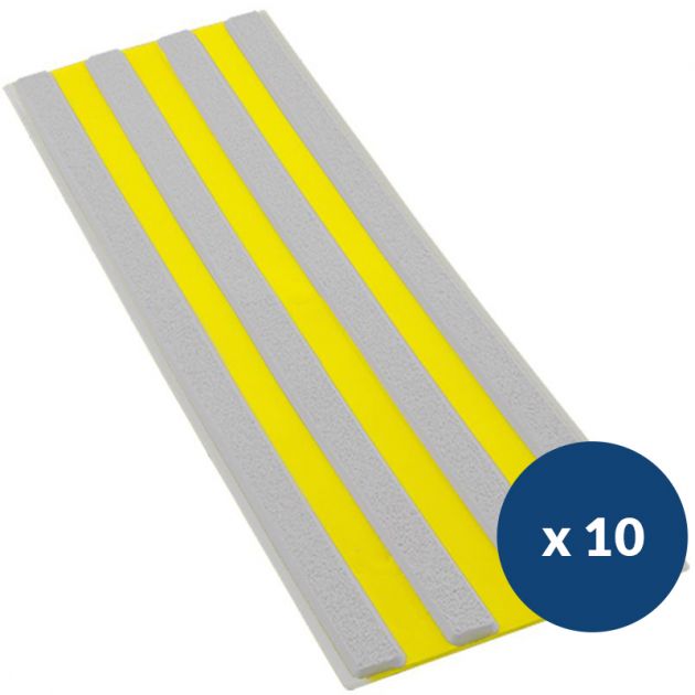 Bande de guidage extérieur à coller bicolore en polyuréthane x 10 gris jaune
