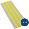 Bande de guidage extérieur à coller bicolore en polyuréthane x 10 gris jaune