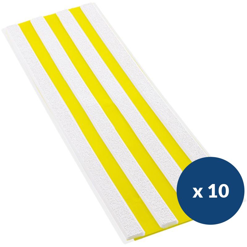 Bande de guidage extérieur à coller bicolore en polyuréthane x 10 blanc jaune