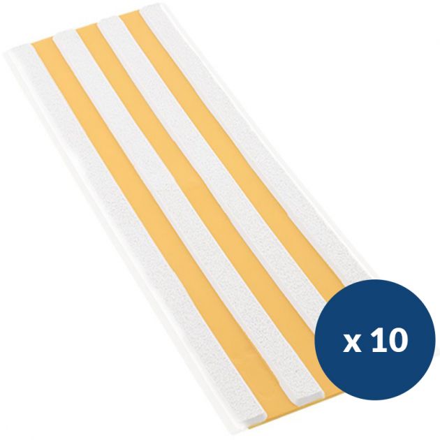 Bande de guidage extérieur à coller bicolore en polyuréthane x 10 blanc orange