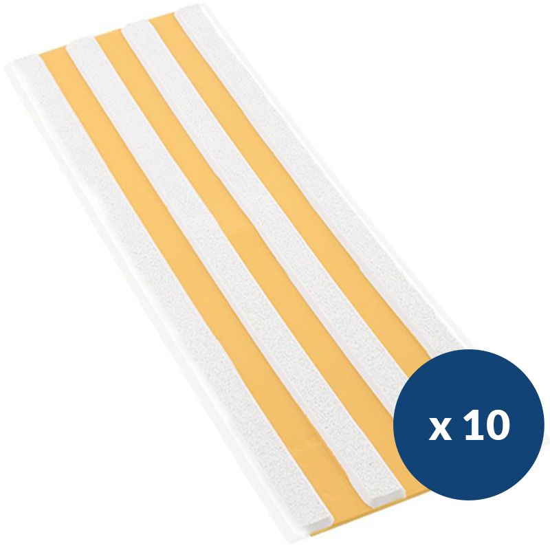 Bande de guidage extérieur à coller bicolore en polyuréthane x 10 blanc orange