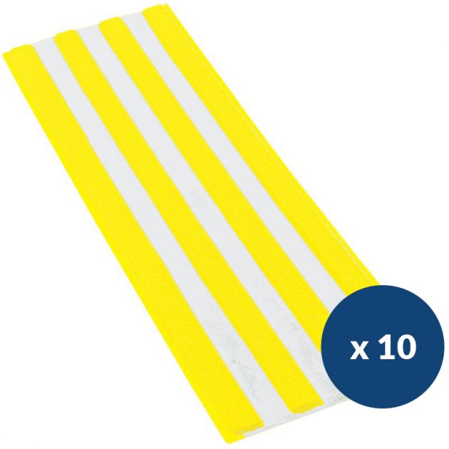 Bande de guidage extérieur à coller bicolore en polyuréthane x 10 jaune blanc