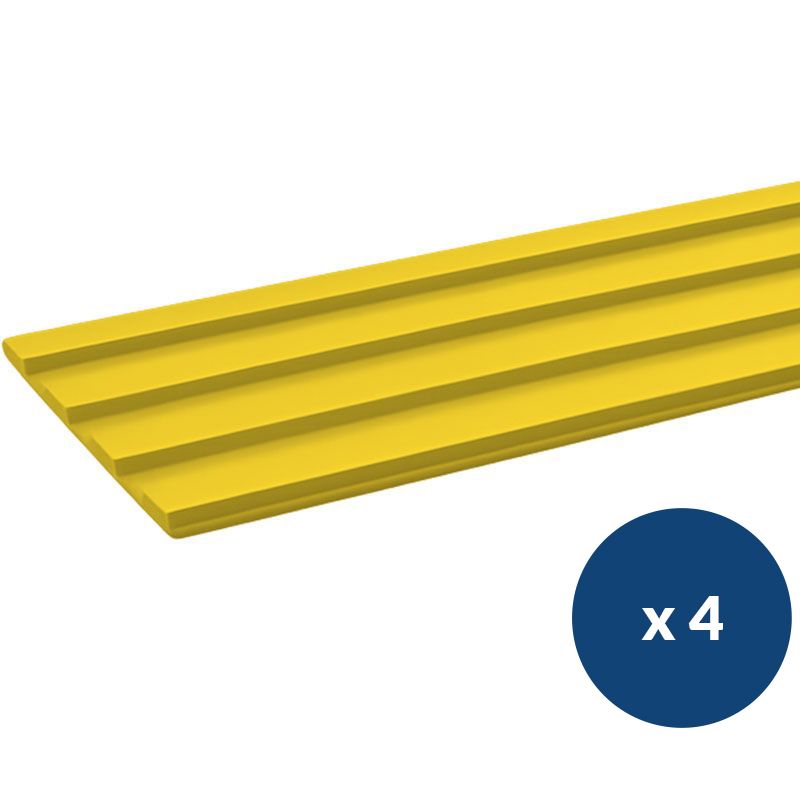 Bande de guidage intérieur adhésive en résine 22 x 100 cm lot de 4 jaune