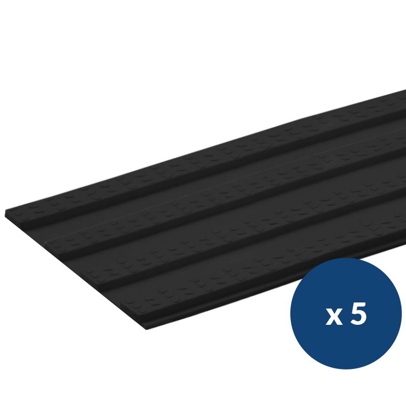 Bande de guidage extérieur adhésive en résine 22 x 100 cm lot de 5 noir