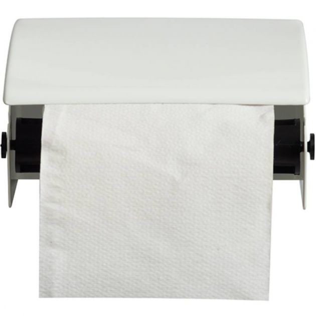 Distributeur de papier toilette mural 1 rouleau en acier blanc