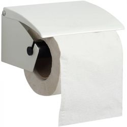 Distributeur de papier toilette mural 1 rouleau en acier blanc