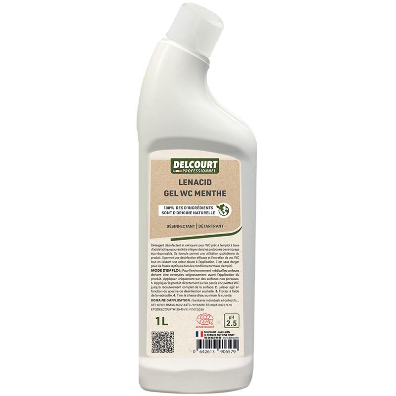 Gel WC détartrant désinfectant menthe 1L Gel WC détartrant désinfectant menthe 1L