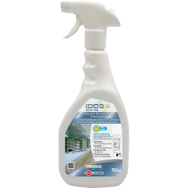 Spray désinfectant alimentaire prêt à l'emploi EN14476 750 ml IDOS DD-SF