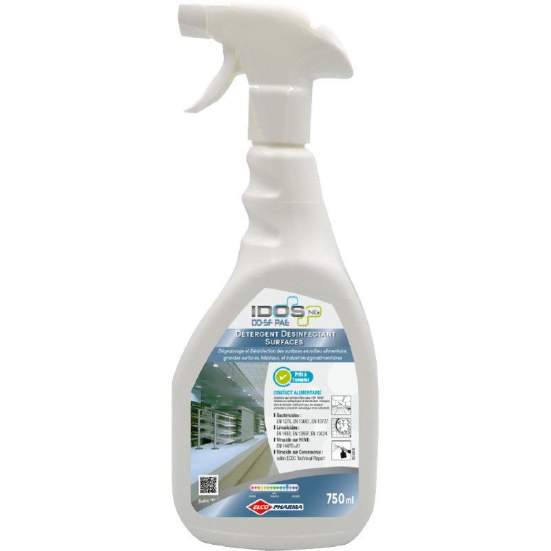 Spray désinfectant alimentaire prêt à l'emploi EN14476 750 ml IDOS DD-SF Spray désinfectant alimentaire prêt à l'emploi EN14476 750 ml IDOS DD-SF