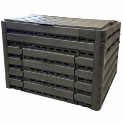 Composteur jardin plastique recyclé effet bois 400 litres