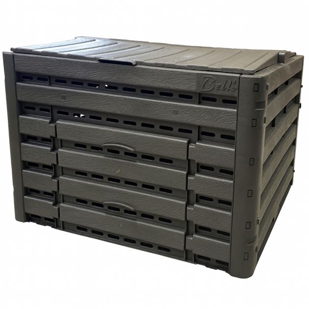 Composteur jardin plastique recyclé effet bois 400 litres