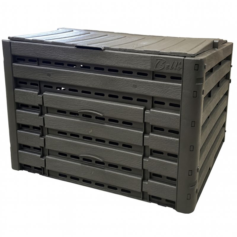 Composteur jardin plastique recyclé effet bois 400 litres