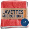 Lavettes tissées microfibre 40x40 cm Premium Delcourt - rouge lot de 5
