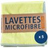 Lavettes tissées microfibre 40x40 cm Premium Delcourt -  jaune lot de 5