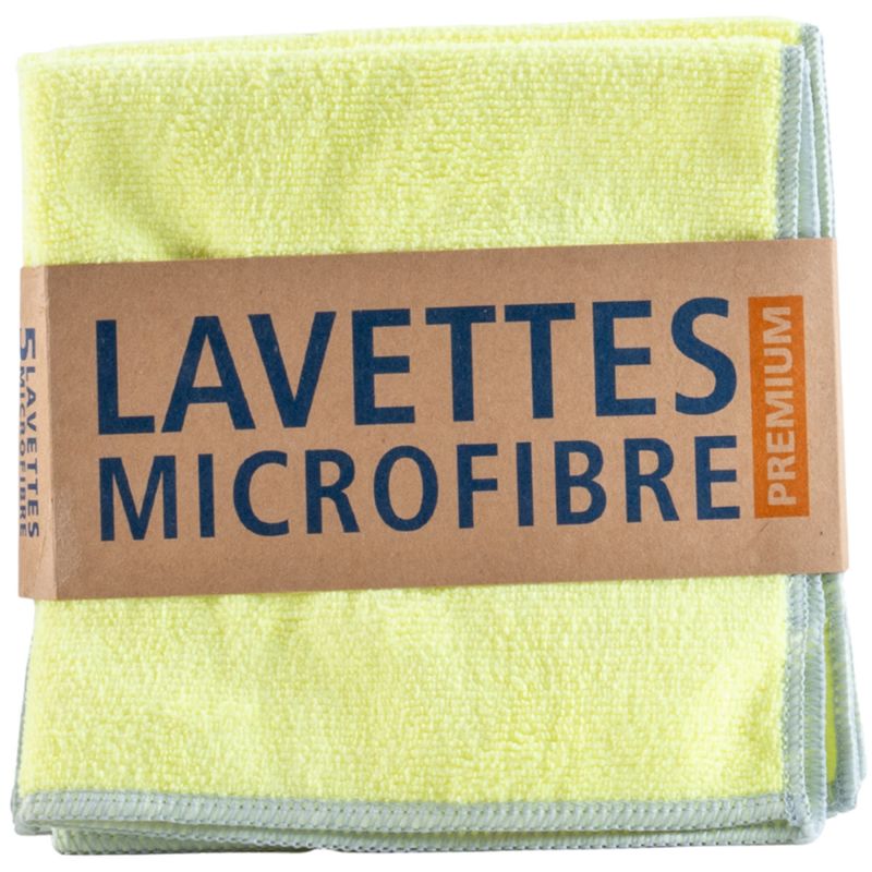 Lavettes tissées microfibre 40x40 cm Premium Delcourt - jaune