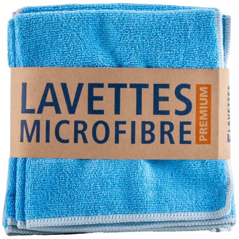 Lavettes tissées microfibre 40x40 cm Premium Delcourt - bleu